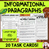 Paragraph Structure Activity 20 Task Cards