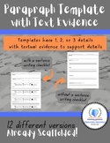 Paragraph Template (1, 2, & 3 Details with Textual Evidence)