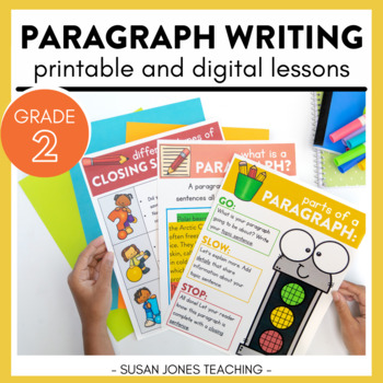 Preview of Paragraph Writing Activities & Lessons: PRINTABLE & DIGITAL (Seesaw & Google)