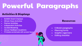 Preview of Paragraph Writing (Activities, Resources, Models)