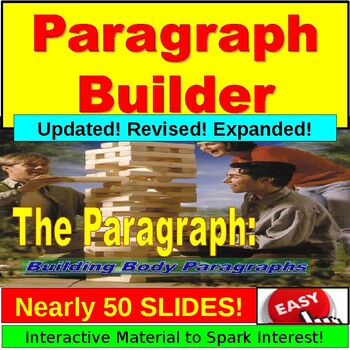 Preview of Paragraph Builder PowerPoint, Google Slides: Topic Sentence, Evidence, Support