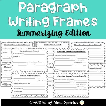 Preview of Paragraph Writing Frames (Summarizing Edition)