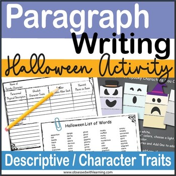 Preview of Halloween Writing Activity, Paragraph Writing, Halloween List of Words, Ghosts