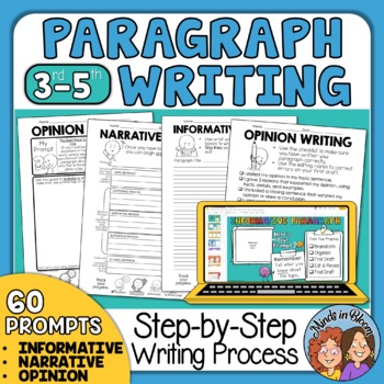Preview of Paragraph Writing How to Write a Paragraph of the Week Writing Prompts Narrative