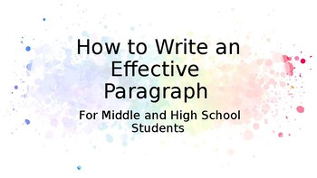 Preview of Paragraph Writing Instruction Strategy