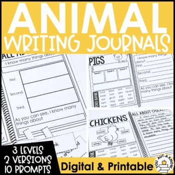 Paragraph Writing Journal: ANIMAL EDITION
