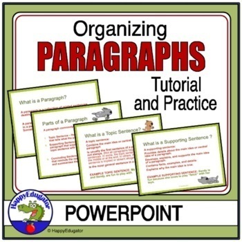Preview of Paragraph Writing Organization PowerPoint