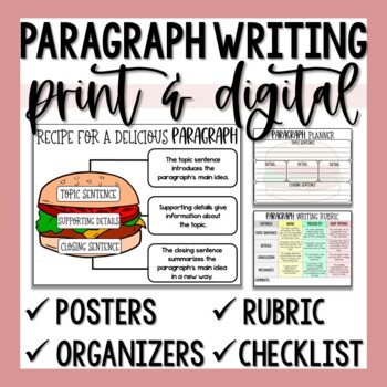 Digital Hamburger Paragraph Graphic Organizer for Google Classroom™