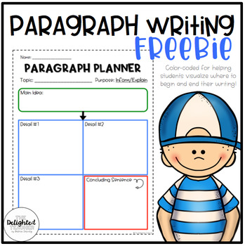 Preview of Paragraph Writing Planning Template FREEBIE