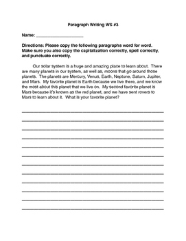 Paragraph Writing Practice by Kids are My Life | TpT