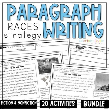 Preview of Paragraph Writing Practice - Constructed Response RACE Strategy | Bundle