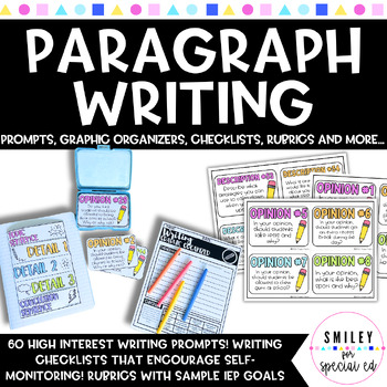 Preview of Paragraph Writing - Prompts, Graphic Organizers, Checklists, Rubrics, & Booklet