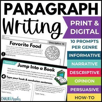 Preview of How to Write a Paragraph Graphic Organizers & Paragraph Writing Prompts BUNDLE