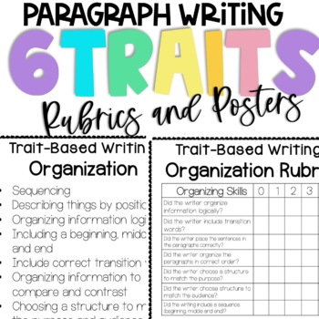 Preview of Paragraph Writing | Rubrics and Posters | How to Write a Paragraph 6 traits