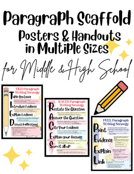 Paragraph Writing Scaffold Posters (RACES, PEEL, & TIED) | TPT