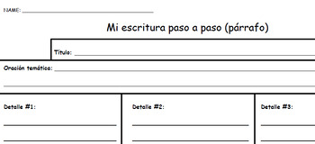 Preview of Paragraph Writing Template SPANISH