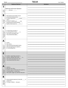 Preview of Paragraph Writing Templates by Proficiency Level - TBEAR