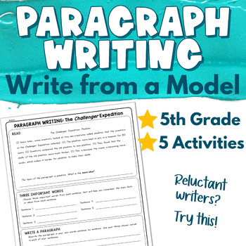 Preview of Paragraph Writing - The Challenger Expedition - 5th Grade