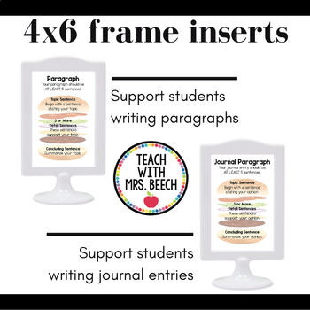 Preview of Paragraph Writing Tool for paragraphs and journals - 4x6 frame inserts