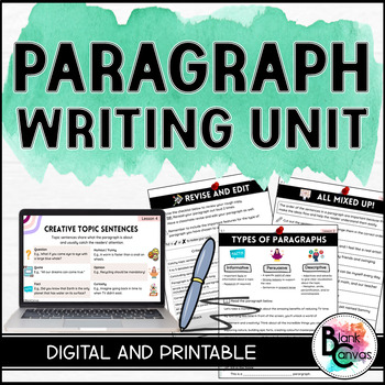 Preview of Paragraph Writing Unit | Grade 3 to 5