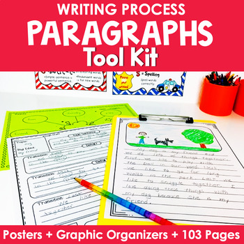 Preview of Paragraph Writing in the Writing Process with Graphic Organizers & Rubrics