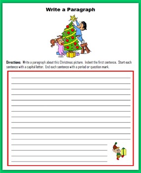 Paragraph Writing on Christmas (6th Grade) by The Gifted Writer | TPT