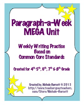 Preview of Paragraph-a-Week MEGA Unit (Common Core Aligned)