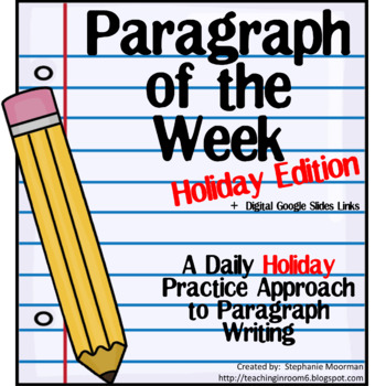 Preview of Paragraph of the Week: HOLIDAY PROMPTS EDITION