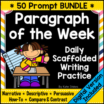 Preview of Paragraph of the Week - Paragraph Writing Prompts | Printable & Digital