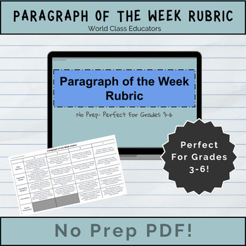 Preview of Paragraph of the Week Rubric