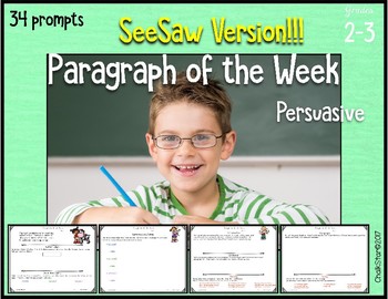Preview of Paragraph of the Week SeeSaw Version Distance Learning