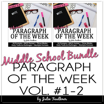 Preview of Paragraph of the Week Writing, Middle School, BUNDLE