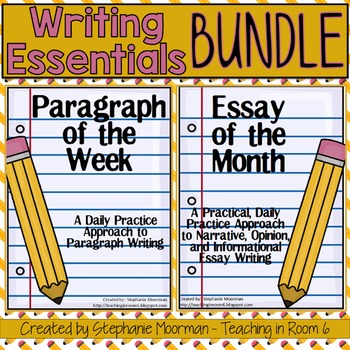 Preview of Paragraph of the Week and Essay of the Month Writing Bundle