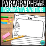 Paragraph of the Week Informative Writing DIGITAL and PRINTABLE