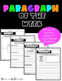 Paragraph of the Week (w/ daily learning targets)