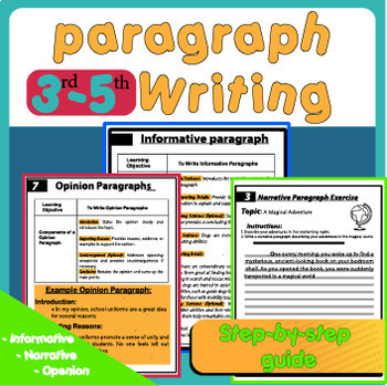 Preview of Paragraph writing How to Write a Paragraph of the Week for 3rd and 5th grade