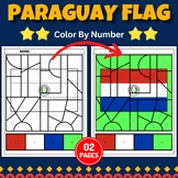 Paraguay Flag Color by number Coloring Page -Hispanic Heri