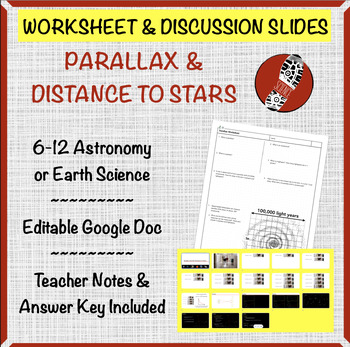 Preview of Parallax and Distance to Stars (Google Slides + Worksheet)