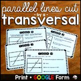 Parallel Lines Cut by a Transversal Tasks - print and digital