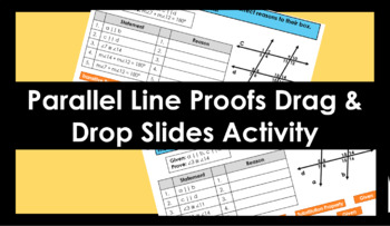 Preview of Parallel Line Proofs Digital Drag & Drop Activity (Distance Learning)