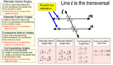 Parallel Lines & Angles 2 Student Reference Sheets & 10 Assignments Power Point