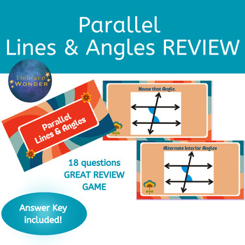 Preview of Parallel Lines & Angles Review | Parallel Line Vocabulary |  Geometry Unit