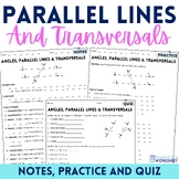 Parallel Lines Cut By A Transversal Notes and Practice