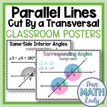 Preview of Parallel Lines Cut By A Transversal Vocabulary Reference Posters