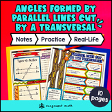 Parallel Lines Cut By a Transversal Guided Notes w/ Doodle