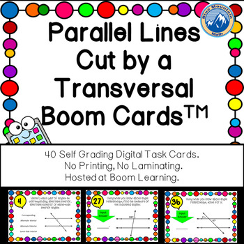 Preview of Parallel Lines Cut by Transversal Boom Cards--Digital Task Cards