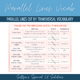 Parallel Lines Cut by Transversals Vocabulary