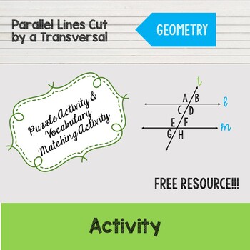 Preview of Parallel Lines Cut by a Transversal Activity