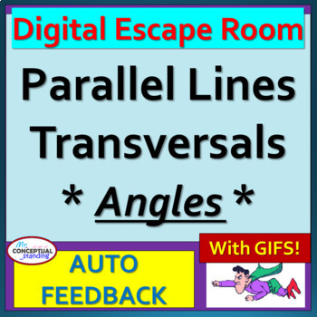 Preview of Parallel Lines Cut by a Transversal - Angle Relationships Geometry Escape Room 
