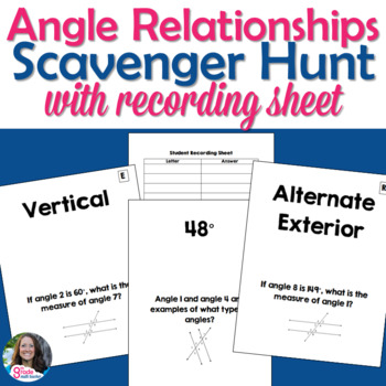 Preview of Parallel Lines Cut by a Transversal Angle Relationships Scavenger Hunt Activity